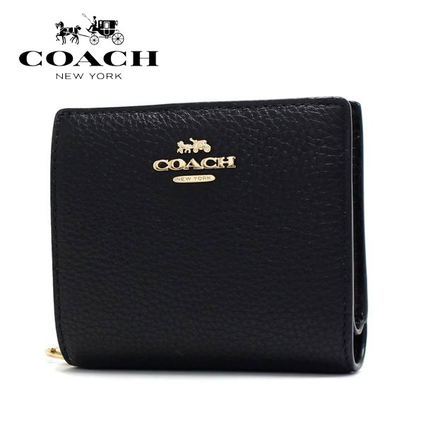 ギフトラッピング無料 コーチ 二つ折り財布 レディース COACH Wallet ブラック C2862 IMBLK 【送料無料♪】