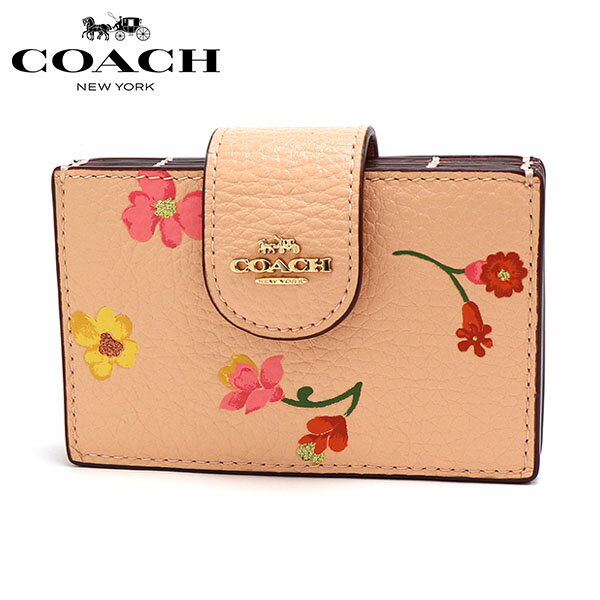 コーチ カードケース レディース COACH card case ウィズ ミスティカル フローラル プリント アコーディオン カード ケース フェイデッド ブラッシュマルチ C8698 IMSMX 