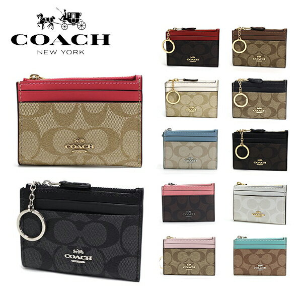 コーチ コインケース レディース COACH coin purse ミニ ID キーリング スキニー 2 ラグジュアリー シグネチャー 88208 F88208 【送料無料】 ギフト プレゼント 男性 女性 誕生日