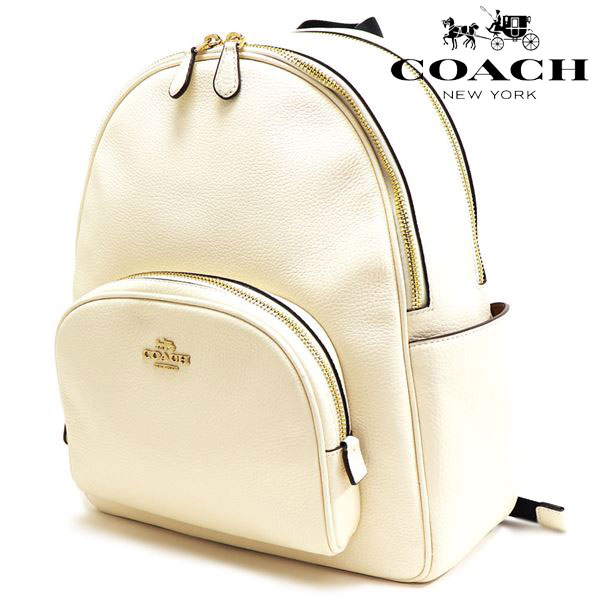 コーチ 【プレセール開催中】コーチ リュック レディース COACH バックパック バッグ ラグジュアリー ペブルド レザー チョーク 5666 IMCHK 【送料無料】