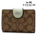 ギフトラッピング無料 コーチ 二つ折り財布 レディース COACH Wallet ミディアム コーナー ジップ ウォレット カーキ×ライトセージ C0082 SVV7Q 【送料無料♪】