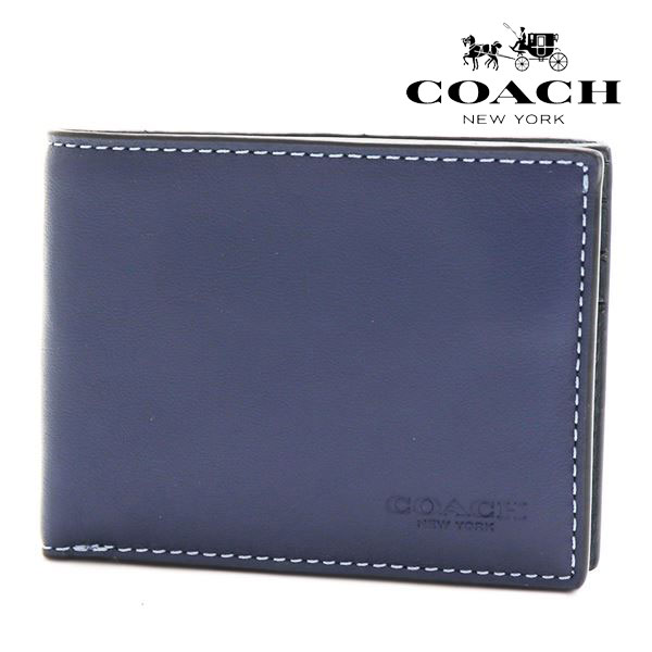 コーチ コーチ カードケース メンズ COACH Card Case 財布 ディープブルー×プルシアン C2695 SZL 【送料無料♪】 ギフトラッピング無料