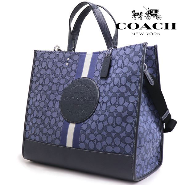 【お買い物マラソンセール開催中】コーチ ショルダーバッグ レディース COACH 2Way ハンドバッグ シグネチャー ジャガード ストライプ デニム ミッドナイトネイビーマルチ C8418 SVVGD 【送料無料】