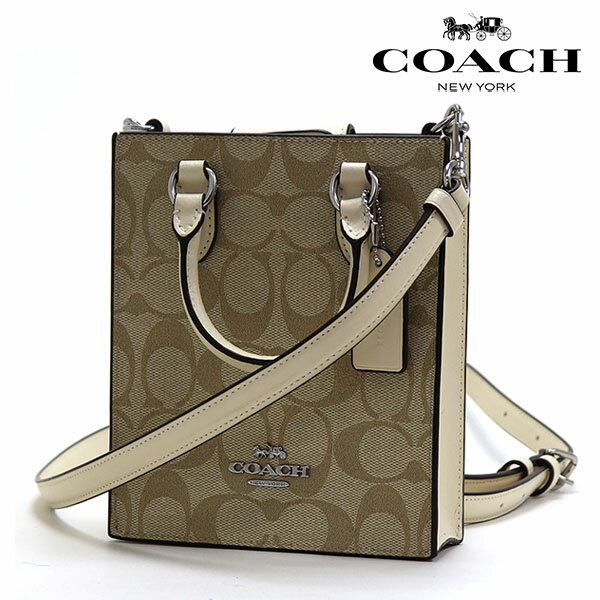 コーチ ミニハンドバッグ レディース COACH 2Way ショルダーバッグ ライトカーキ×チョーク CJ494 SIGHA 【送料無料】