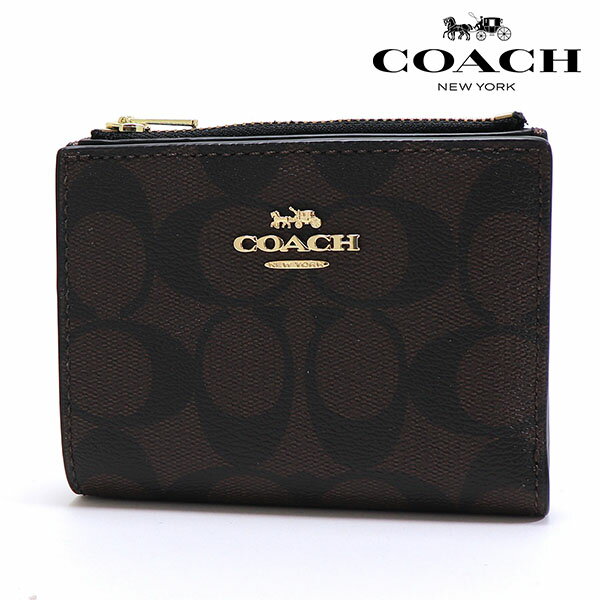 コーチ 二つ折り財布 レディース COACH Wallet シグネチャー ビルフォールド ウォレット ブラウン ブラック CM852 IMAA8 【送料無料♪】 ギフトラッピング無料