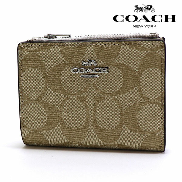 コーチ 二つ折り財布 レディース COACH Wallet シグネチャー ビルフォールド ウォレット ライトカーキ チョーク CM852 SIGHA  ギフトラッピング無料