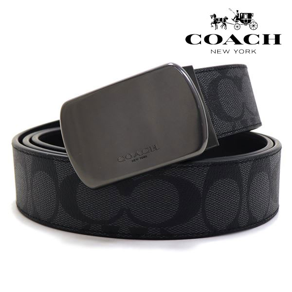 コーチ 【プレセール開催中】コーチ ベルト メンズ COACH Belt リバーシブル仕様 チャコール×ブラック CQ012 QBO3I 【送料無料♪】 ギフトラッピング無料