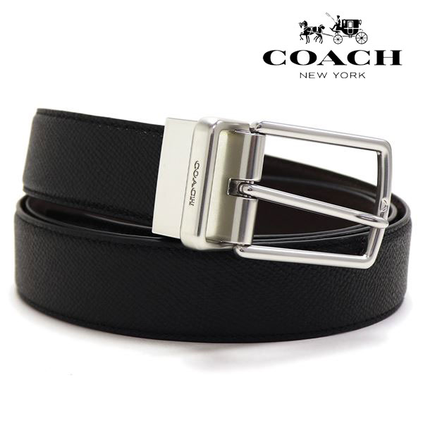 コーチ 【スーパーSALE開催中】コーチ ベルト メンズ COACH Belt リバーシブル仕様 ブラック×ブラウン CQ027 AQ0 【送料無料♪】 ギフトラッピング無料