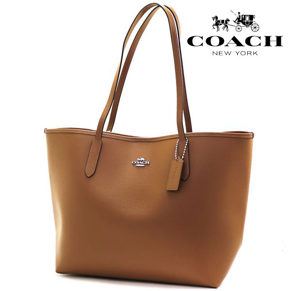 コーチ 革トートバッグ レディース 【スプリングセール開催中】コーチ トートバッグ レディース COACH ダブル フェース レザー ライトサドル CR111 SV/QD 【送料無料】