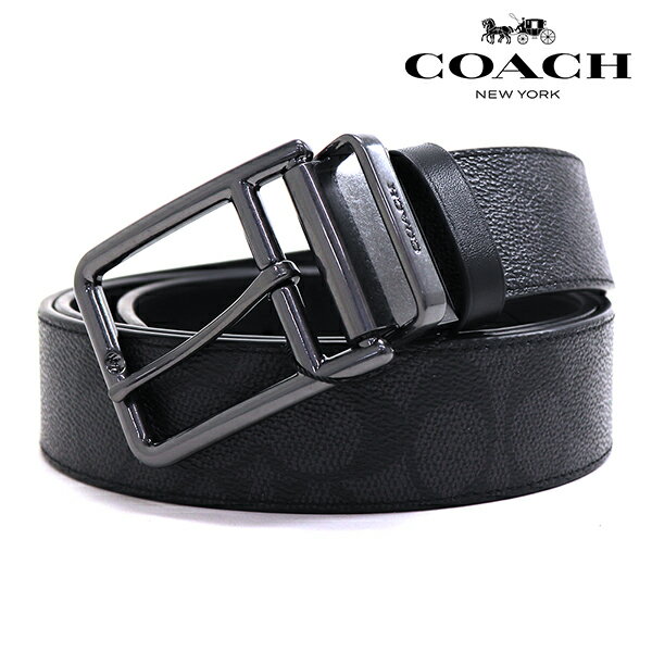 【ゴールデンウィークセール開催中】 コーチ ベルト メンズ COACH BELT リバーシブル チャコール ブラック CY997 QBMI5 【送料無料♪】 ギフトラッピング無料