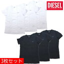 【お買い物マラソンセール】 ディーゼル Tシャツ 三枚セット メンズ DIESEL Vネック ホワイト ブラック SPDM AALW 送料無料♪
