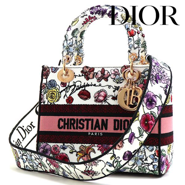 ディオール バッグ（レディース） クリスチャンディオール ハンドバッグ レディース Christian Dior 2Way ショルダーバッグ Lady D-Lite バッグ ミディアム マルチカラー M0565JEMF 933 【送料無料】