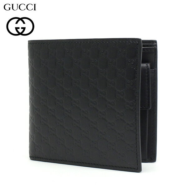 【連休セール開催中！】グッチ 二つ折り財布 メンズ GUCCI Wallet グッチシマ ブラック 150413 BMJ1N 1000 【送料無料♪】 ギフト プレゼント 男性 女性 誕生日