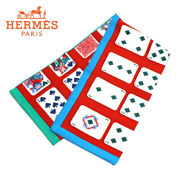 エルメス 【お買い物マラソンセール開催中】エルメス スカーフ レディース HERMES Handkerchief シルク100% ROUGE×VERT×BLEU 003169S 05 【送料無料♪】