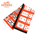 GX XJ[t fB[X HERMES Handkerchief VN100% ORANGE~BLANC~NOIR 003169S 13 yz