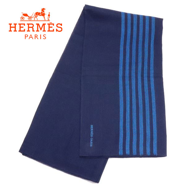 【スーパーSALE対象商品】エルメス ストール マフラー レディース HERMES Stall カシミヤ シルク ブルー系 269012S 05 【送料無料♪】