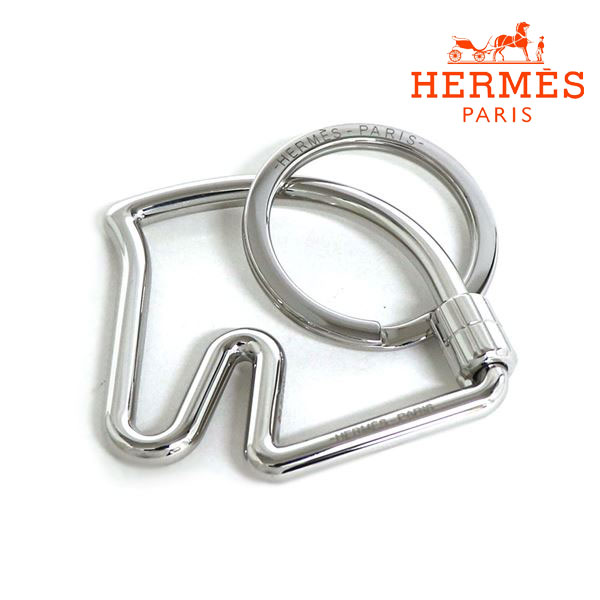 エルメス キーホルダー（レディース） 【お買い物マラソンセール開催中】エルメス キーホルダー レディース HERMES Key ring キーリング シルバー CHEVAL 【送料無料♪】 ギフトラッピング無料