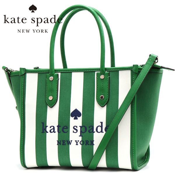 ケイトスペード 【プレセール開催中】ケイトスペード ショルダーバッグ レディース スモールトート kate spade ハンドバッグ 2way エラ イーブン ストライプ ジャカード グリーン ストライプ K6079 301 【送料無料】