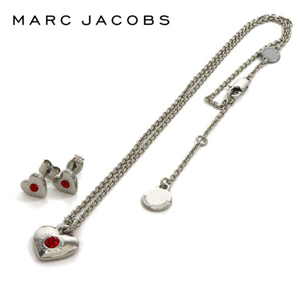 マークジェイコブス ピアス 【スプリングセール開催中】マークジェイコブス ネックレス ピアス レディース セット MARC JACOBS アクセサリー ハート アンド スター ハート ネックレス アンド ピアス シルバー×シャム J341MT1PF21 603 【送料無料♪】