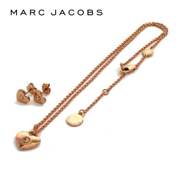 マークジェイコブス ピアス 【プレセール開催中】マークジェイコブス ネックレス ピアス レディース セット MARC JACOBS アクセサリー ハート アンド スター ハート ネックレス アンド ピアス ローズゴールド×ピーチ J341MT1PF21 831 【送料無料♪】