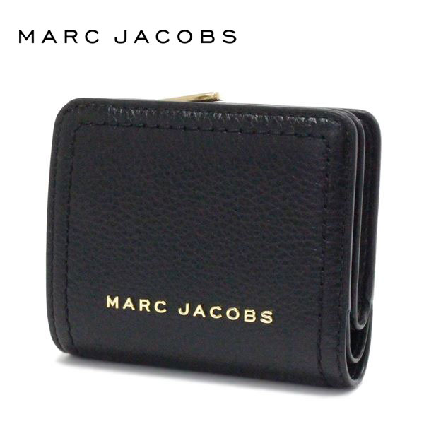 【スプリングセール開催中】マークジェイコブス 二つ折り財布 レディース MARC JACOBS Wallet ザ グルーヴ レザー ミニ コンパクト ウォレット ブラック S101L01SP21 001 【送料無料♪】