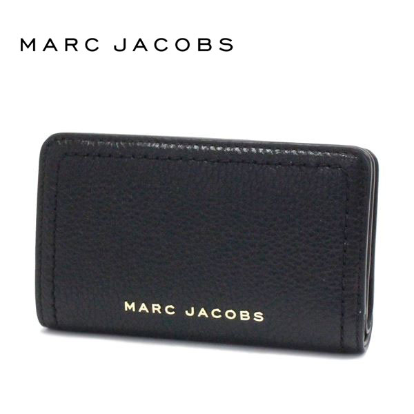 【スーパーSALE開催中】マークジェイコブス 二つ折り財布 レディース MARC JACOBS Wallet ザ グルーヴ レザー コンパクト ウォレット ブラック S104L01SP21 001 【送料無料♪】