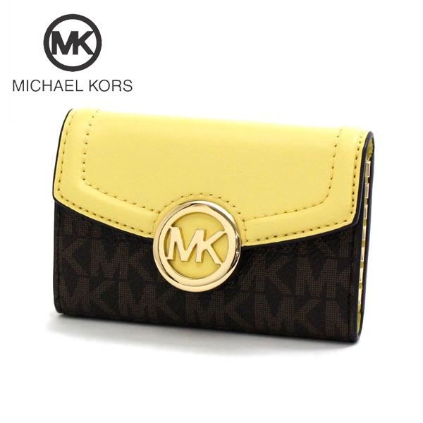 マイケルコース キーケース レディース 【スプリングセール開催中】マイケルコース キーケース レディース 6連フック MICHAEL KORS key case シグネチャー キーホルダー ブラウン×イエロー 35S0GFTP5B BUTTERCUP 【送料無料♪】