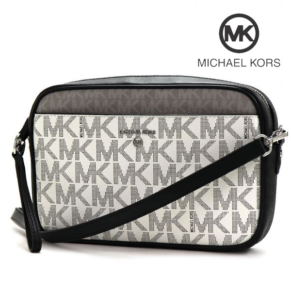 【お買い物マラソンセール開催中】マイケルコース ショルダーバッグ レディース MICHAEL KORS シグネチャー ブラック ホワイト 32S0ST9C7V 154 【送料無料】