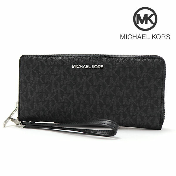 楽天MKcollectionギフトラッピング無料 マイケルコース 長財布 レディース MICHAEL KORS Wallet ラウンドファスナー トラベル コンチネンタル ラウンド ジップ ジェット セット トラベル シグネチャー ブラック 35H8STVT3B BLACK 【送料無料♪】