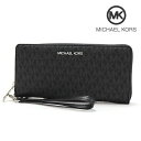 ギフトラッピング無料 マイケルコース 長財布 レディース MICHAEL KORS Wallet ラウンドファスナー トラベル コンチネンタル ラウンド ジップ ジェット セット トラベル シグネチャー ブラック 35H8STVT3B BLACK 【送料無料♪】