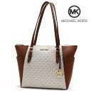 【GWセール開催中】マイケルコース トートバッグ レディース MICHAEL KORS ラージ トップ ジップ トート シャーロット シグネチャー バニラ 35T0GCFT3B VANILLA 【送料無料】