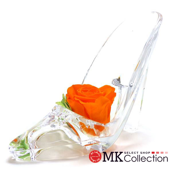 ギフトフラワー プリザーブドフラワー アクリルハイヒール レディース メンズ Preserved Flower プチギフト クリア×オレンジ PZ822CO