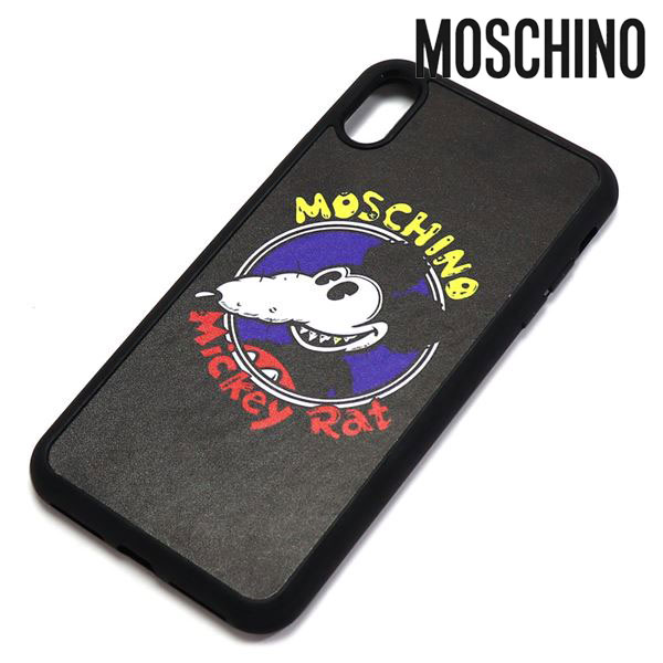 【数量限り クリアランスセール】 モスキーノ iPhone Xs用 ケース メンズ レディース MOSCHINO アイフォンケース 携帯ケース BLACK ブラック A7974 8352 1555 【送料無料♪】