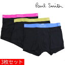 【お買い物マラソンセール開催中】ポールスミス ボクサーパンツ 三枚セット メンズ PAUL SMITH アンダーウエア パンツ ブラック M1A 914C K3...