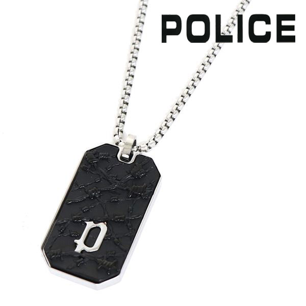 ポリス ネックレス メンズ 国内正規品 POLICE アクセサリー シルバー×ブラック GN0033802 