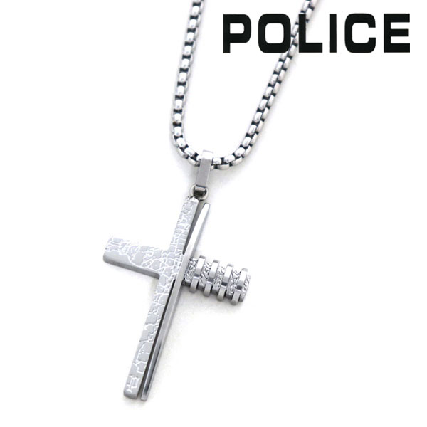 【お買い物マラソンセール】 ポリス ネックレス メンズ 正規品 POLICE アクセサリー CROSSTONE シルバー GN0078801 【送料無料♪】