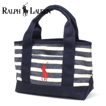 ポロ ラルフローレン ミニトートバッグ レディース メンズ スモールサイズ POLO RALPH LAUREN キャンバス ネイビー レッド 950343A NAT NVY STRP RED 【送料無料】 Mother'sDay2020