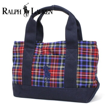 ポロ ラルフローレン ミニトートバッグ レディース メンズ スモールサイズ POLO RALPH LAUREN コットン レッド ネイビー 959085A RED PLAID NAVY 【送料無料】 Mother'sDay2020