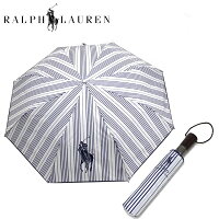 ポロ ラルフローレン 折りたたみ傘 メンズ レディース POLO RALPH LAUREN Folding umbrella ホワイト×ブルー 613791350001  ギフト プレゼント 男性 女性 誕生日