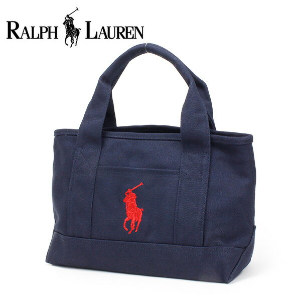 ポロ ラルフローレン ミニトートバッグ レディース メンズ スモールサイズ POLO RALPH LAUREN キャンバス ネイビー レッド RAS10085A NAVY RED 【送料無料】 ギフト プレゼント 男性 女性 誕生日