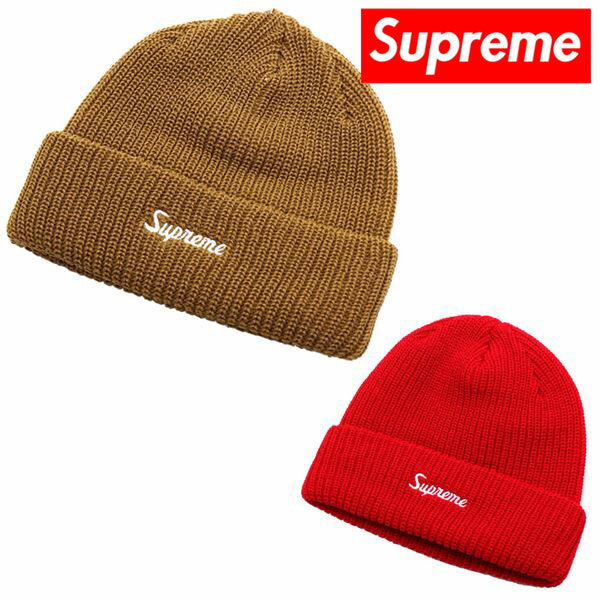 シュプリーム ニット帽 メンズ レディース Supreme Knit Hat ニットキャップ 帽子 Loose Gauge Beanie レッド ベージュ系 FW16BN4 【送料無料♪】 ギフトラッピング無料