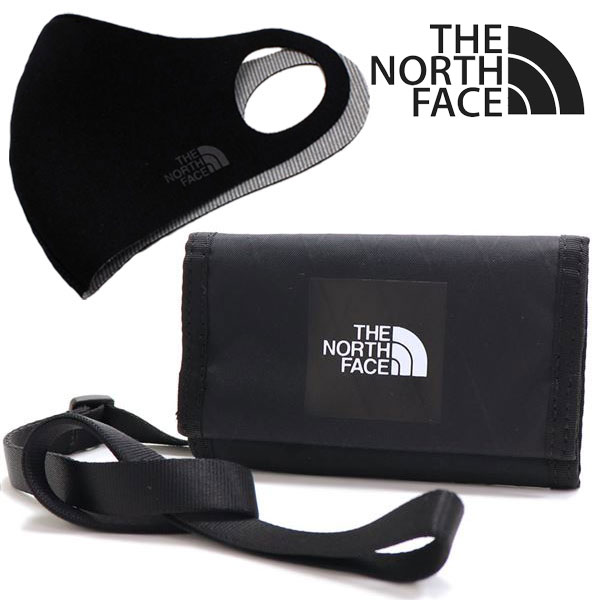 セットでお得 ザ ノースフェイス 三つ折り財布 マスク セット メンズ THE NORTH FACE Wallet ブラック NN2PN68A BLK 【送料無料 】