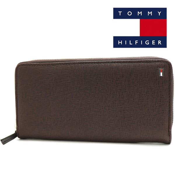 【スプリングセール開催中】ギフトラッピング無料 トミーヒルフィガー 長財布 メンズ 小銭入れ付き TOMMY HILFIGER Wallet ラウンドファスナ－ ブラウン 31TL190011 200 【送料無料♪】