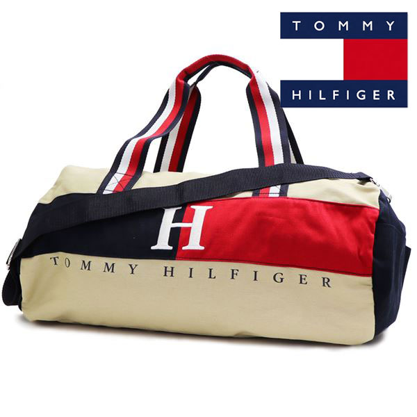 【お買い物マラソンセール開催中】トミーヒルフィガー ショルダーバッグ レディース メンズ TOMMY HILFIGER 2way ボストンバッグ 旅行バッグ ベージュ 69J1651 230 【送料無料】