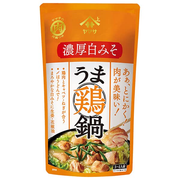 ヤマサ醤油 うま鶏鍋つゆ 濃厚白みそ 750gパウチ×12袋入