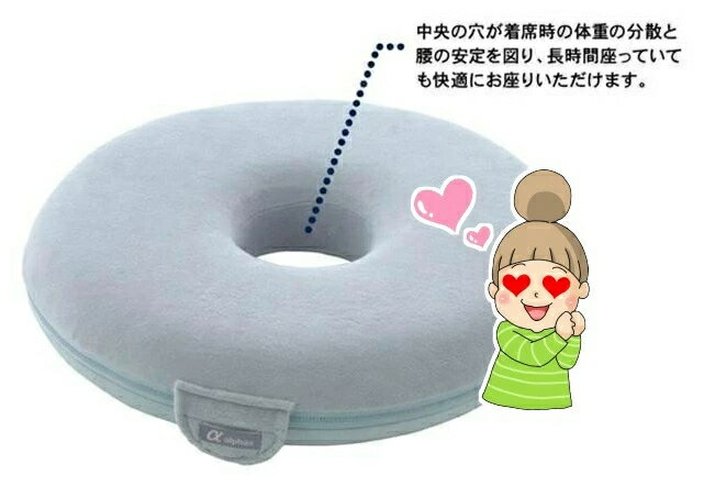 腰に痛みを感じる方にオススメ【お医者さんの円座クッション】　アルファックス　直径40cm 内径12cm 厚さ9cm