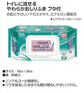 あっぱれの【トイレに流せるやわらかおしりふきフタ付き5個セット】　リブドゥコーポレーション　防災グッズ　おしりふき｜アングル2