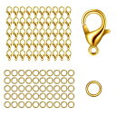 【BEAUTY PLAYER】カニカン50個 丸カン5mm100個 メガネチェーン マスクチェーン グラスチェーン ネックレス ブレスレット アンクレット 金具 留め具 アクセサリー ストラップ パーツ ハンドメイ