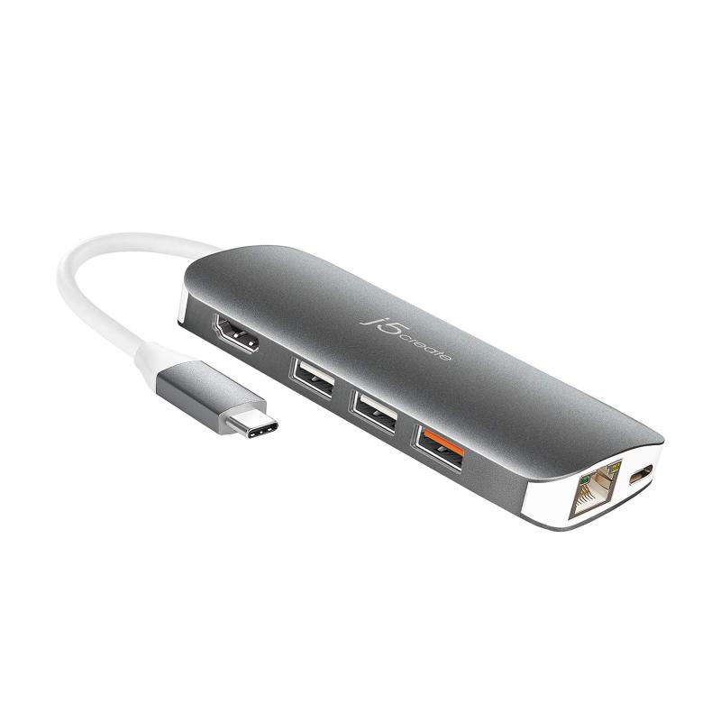 j5 create JCD384 USB Type-C 10-in-1 マルチアダプタ Power Delivery対応