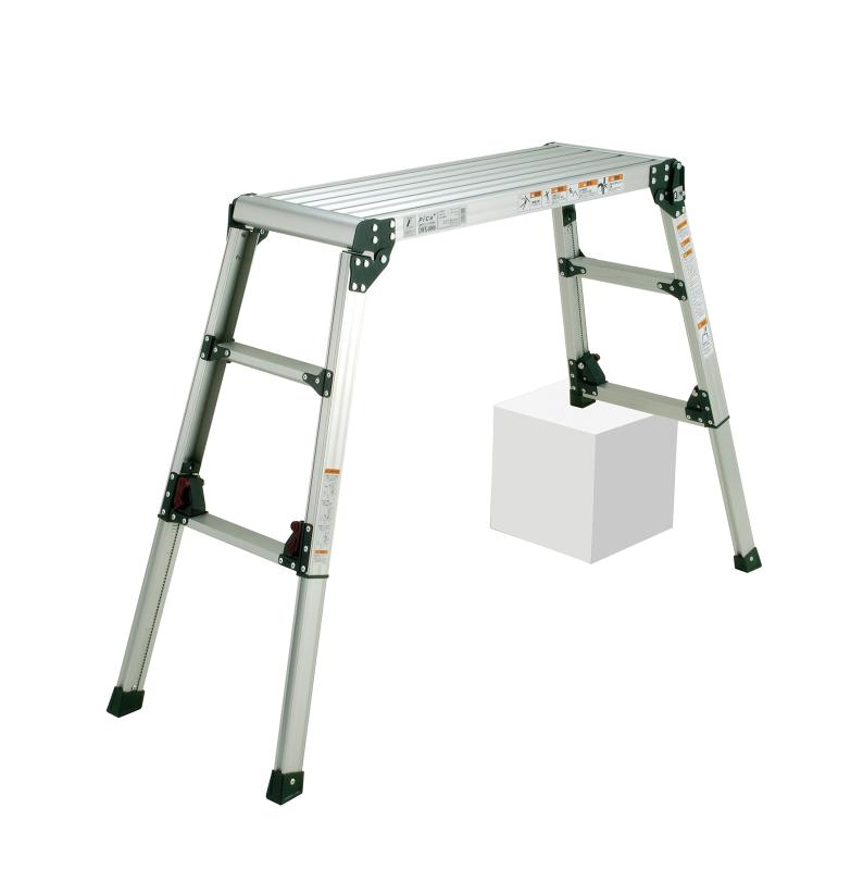 乐天商城 - ピカ(PiCa) ピカコーポレイション 足場台 洗車台 立ち馬 伸縮 折り畳み 四脚アジャスト式足場台 3段 3尺 アルミ シルバー